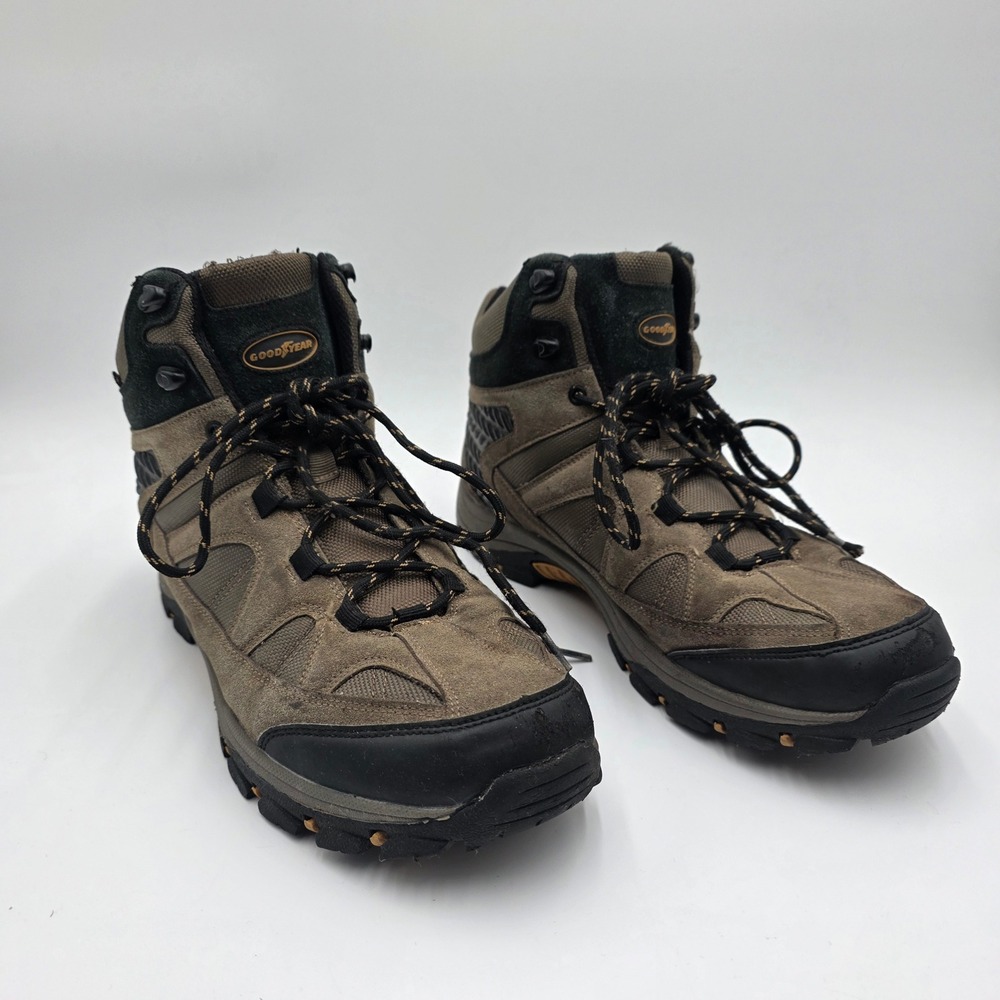 Goodyear Teton Walnut Men's Hiking Boots Brown Black Mid Top Size 13